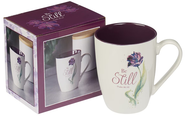 Mug Be Still Purple Flower