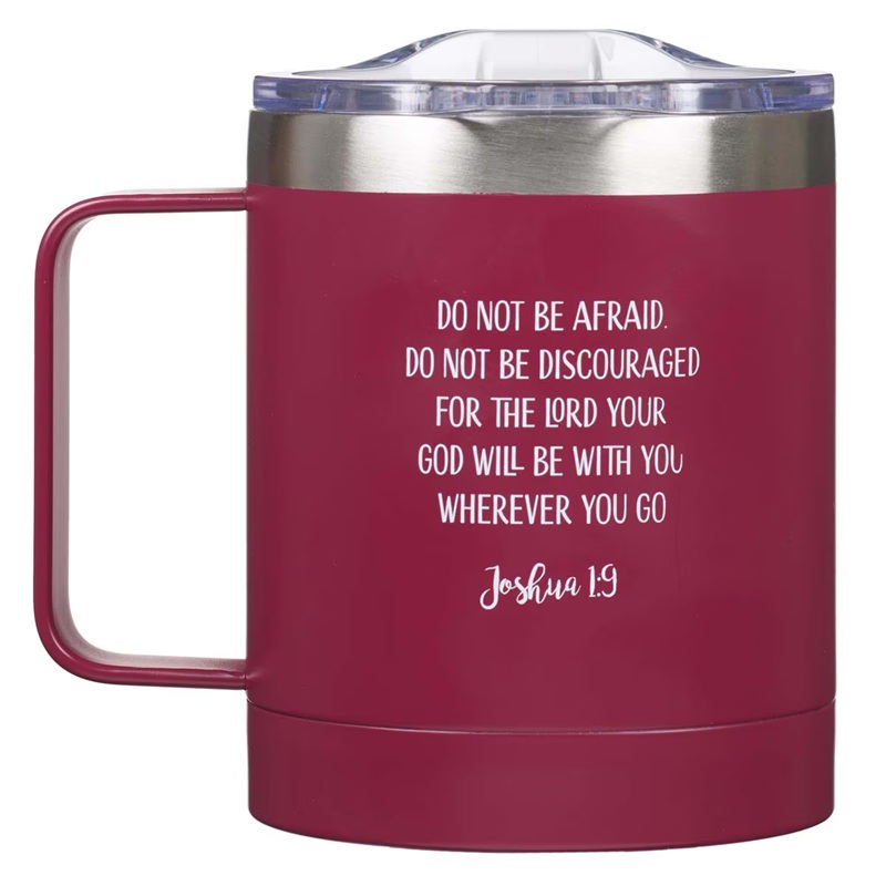 Mug Camp Be Strong & Courageous Berry Stainless Steel