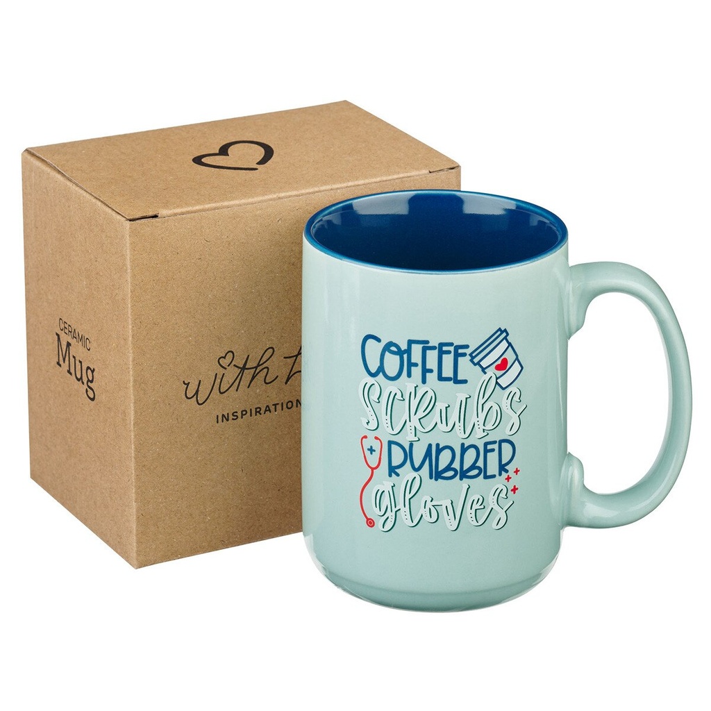 Mug Coffee Scrubs Rubber Gloves