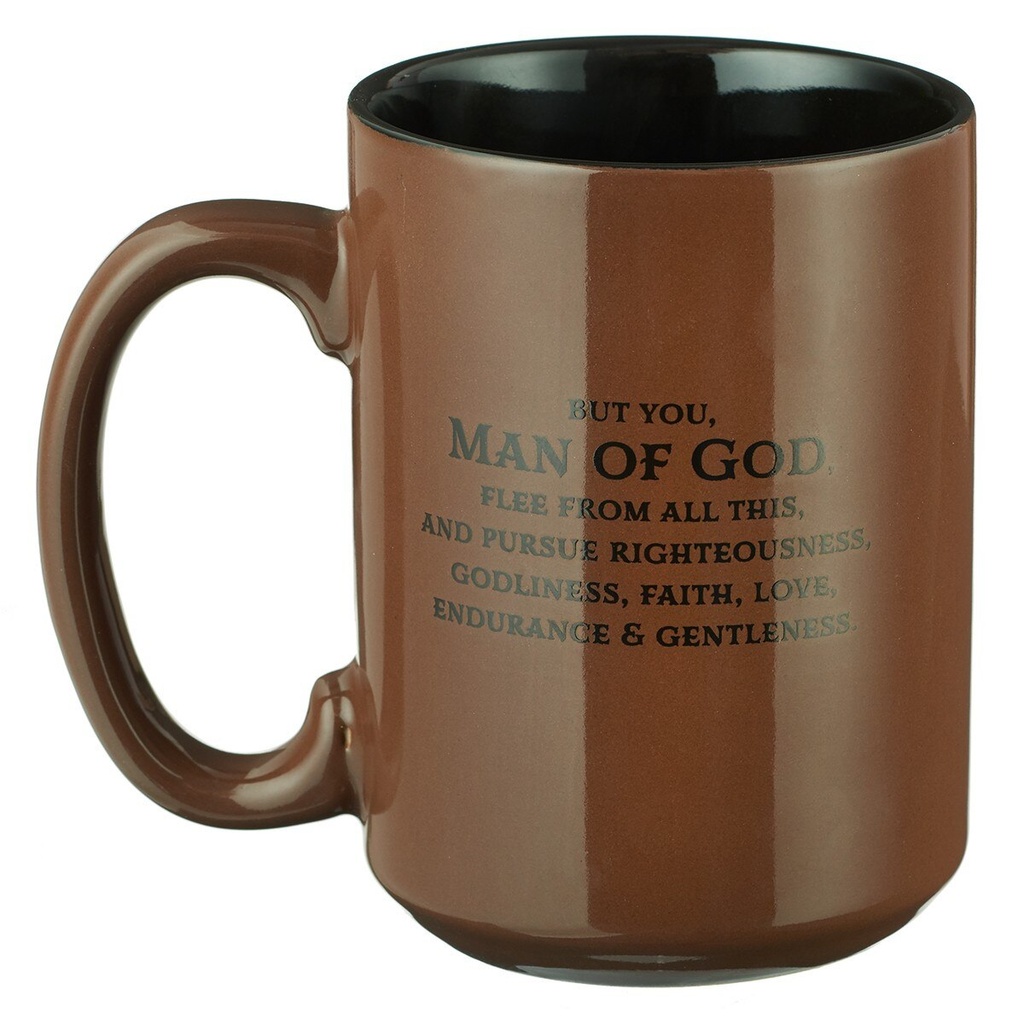 Mug Ceramic Man Of God Brown/Black