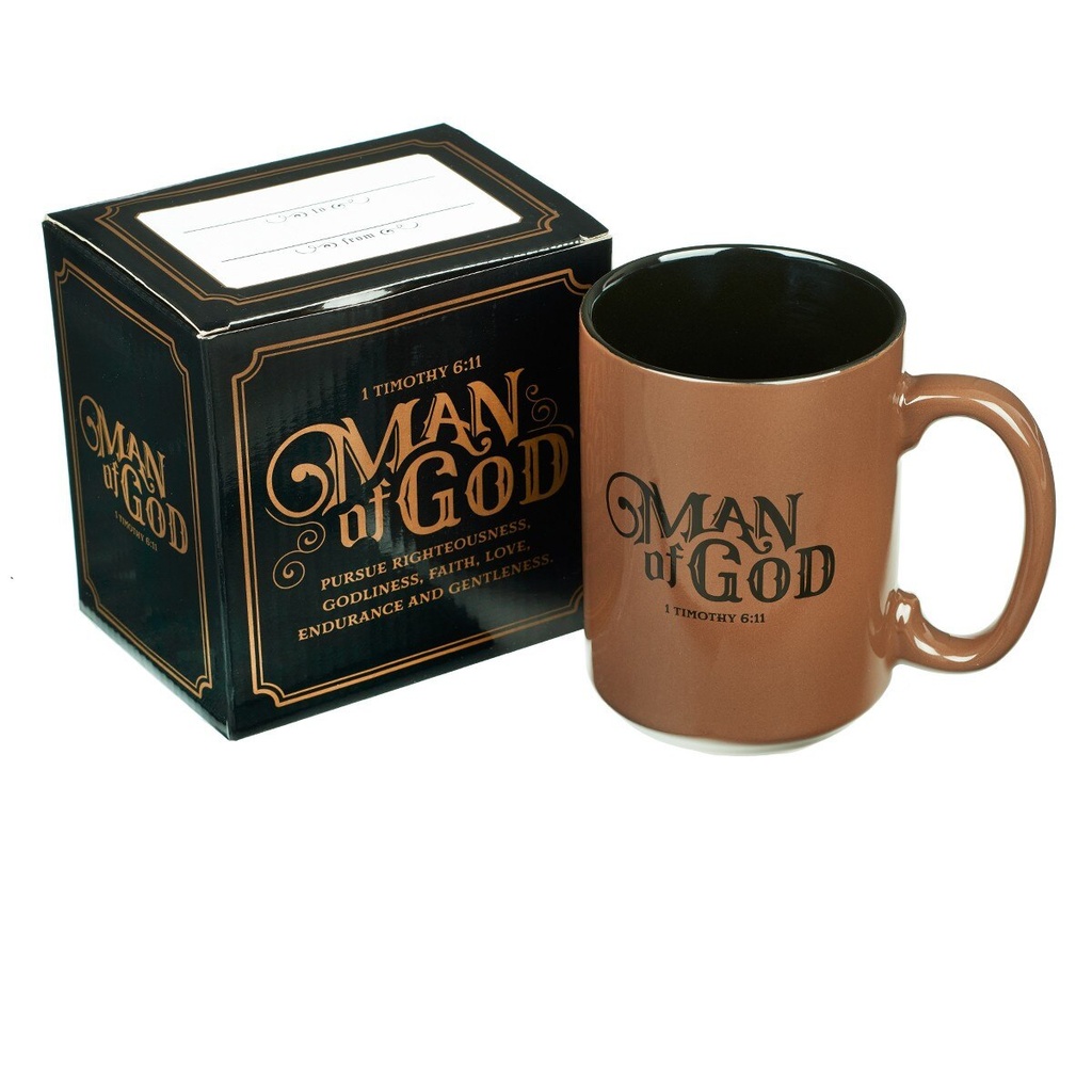 Mug Ceramic Man Of God Brown/Black