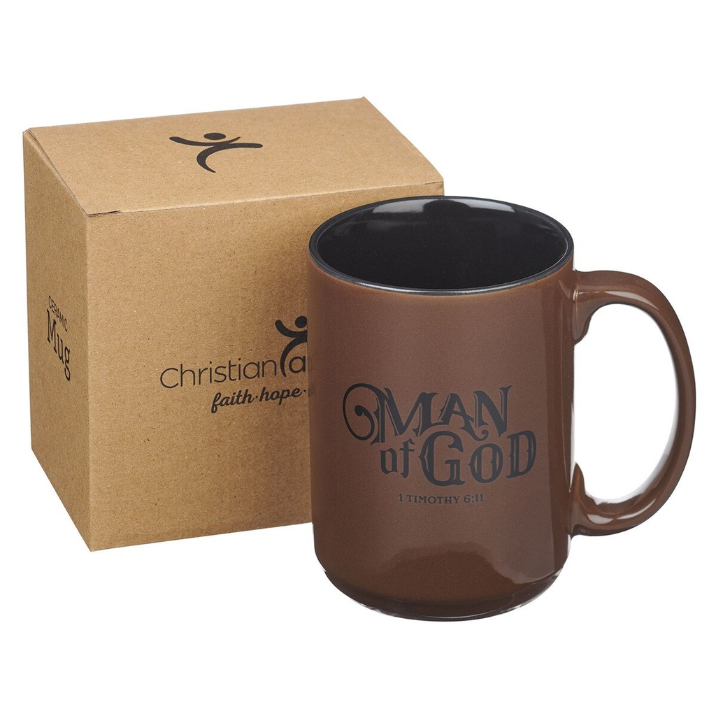 Mug Ceramic Man Of God Brown/Black