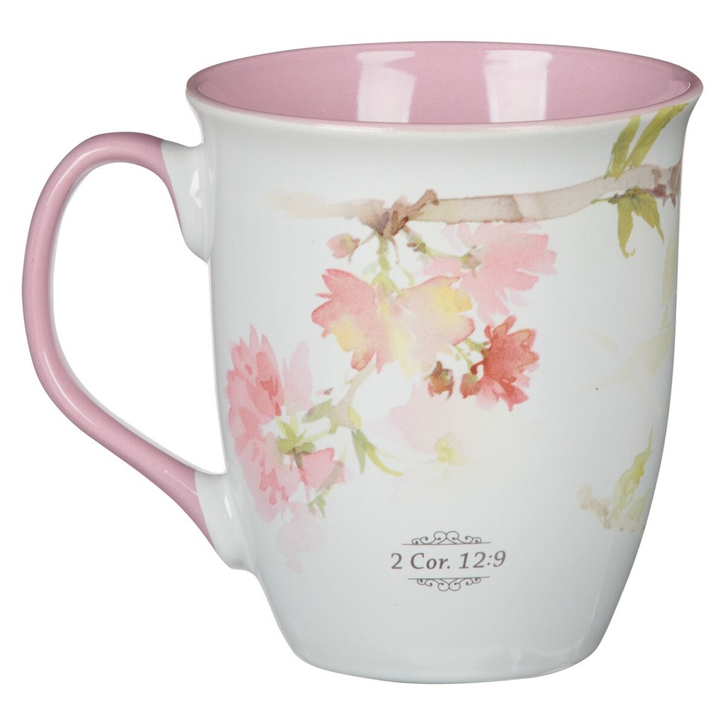 Mug Hummingbird My Grace Is Sufficient For You Pink