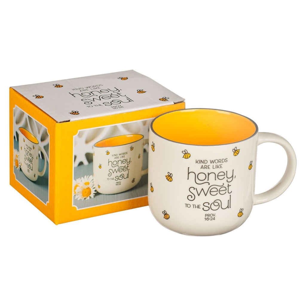 Mug Kind Words Are Like Honey White/Yellow