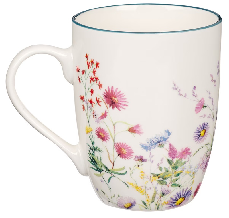 Mug Lord Is My Strength & Shield White Floral Meadow
