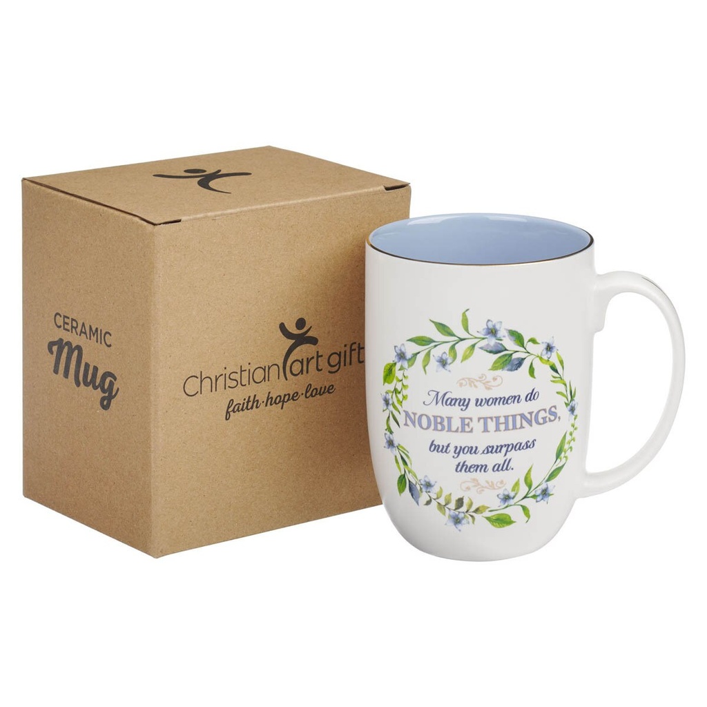 Mug Noble Things White Floral Wreath