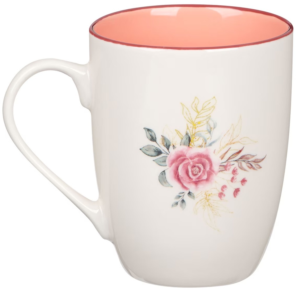 Mug Pink Floral Cross