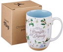 Mug Strength & Dignity Blue Floral Prov 31:25