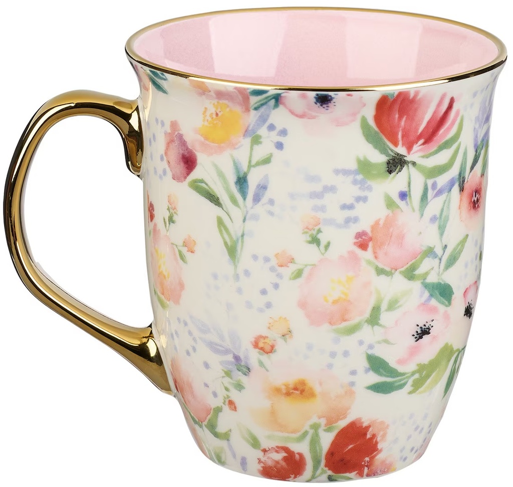 Mug Strength & Dignity Pastel Floral