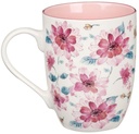 Mug Strength & Dignity Pink Floral