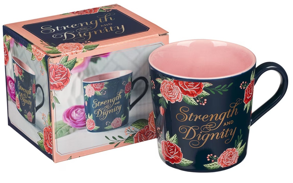 Mug Strength & Dignity Pink Rose