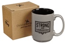 Mug Strong and Courageous Grey