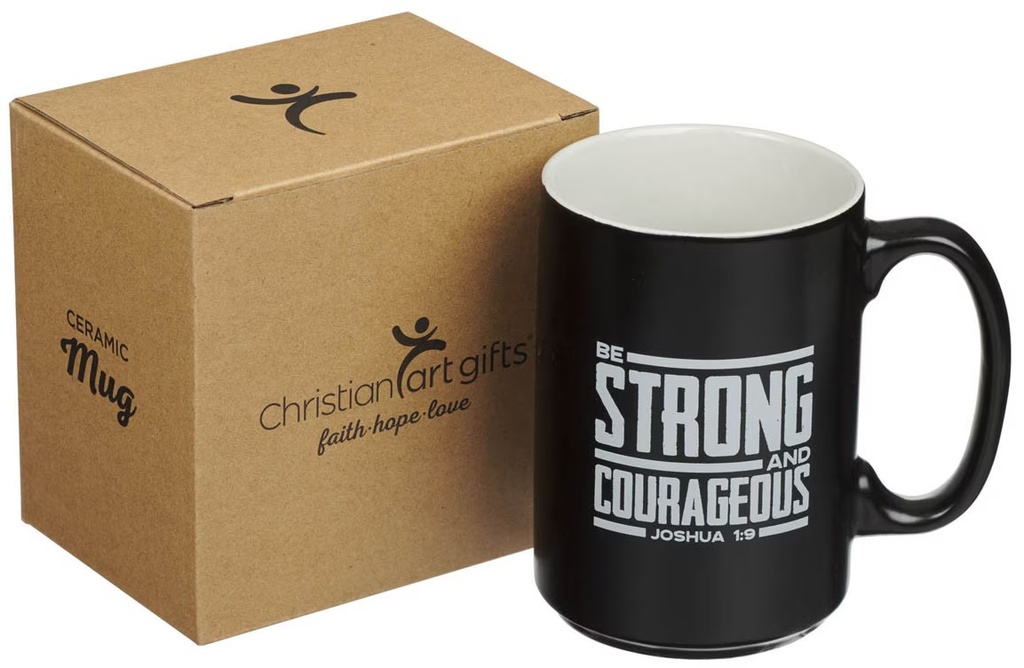 Mug Strong & Courageous Black Lion