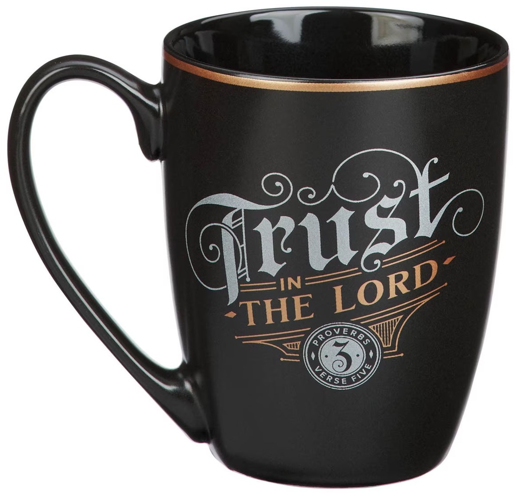 Mug Trust In The Lord Charcoal & Brown