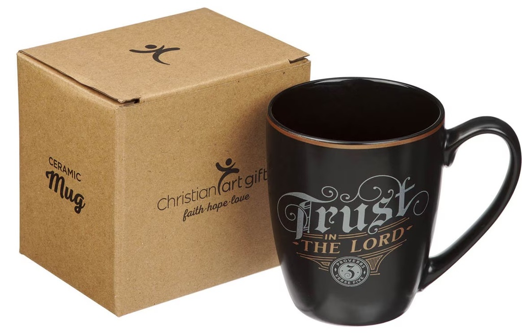 Mug Trust In The Lord Charcoal & Brown