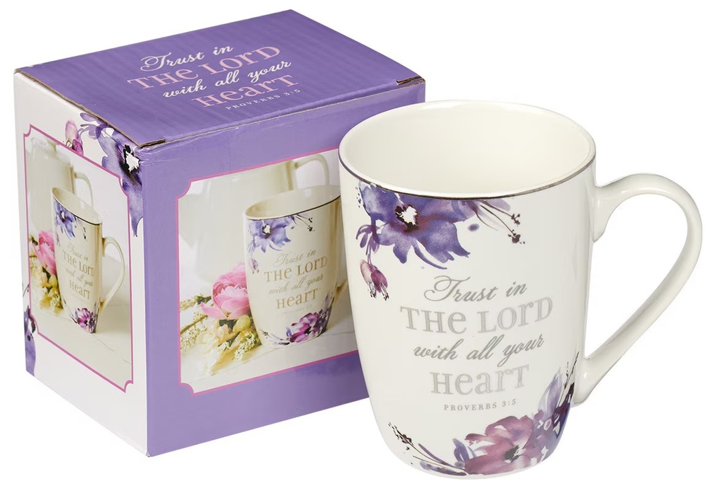 Mug Trust In The Lord Purple Floral