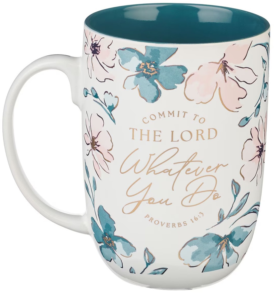 Mug Whatever You Do Teal Floral (02/25)
