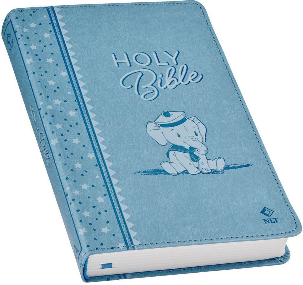 NLT Baby Keepsake Bible Blue Elephant