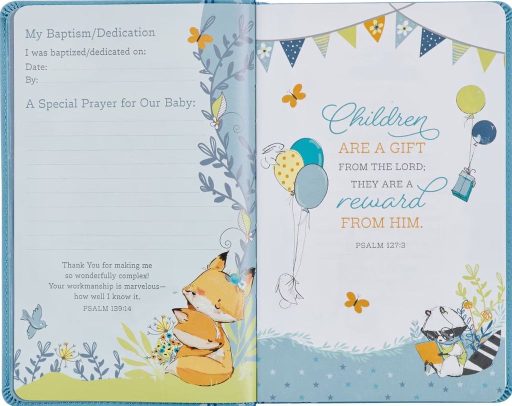 NLT Baby Keepsake Bible Blue Elephant