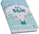 NLT Baby Keepsake Bible Blue Elephant Floral