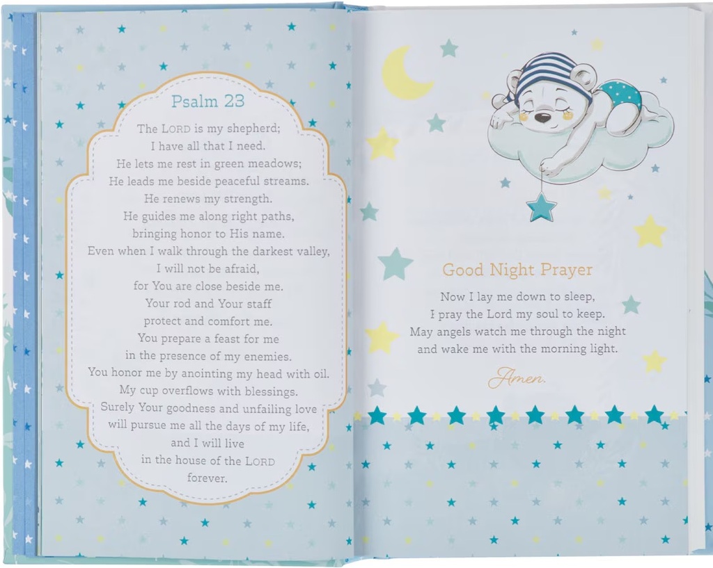 NLT Baby Keepsake Bible Blue Elephant Floral