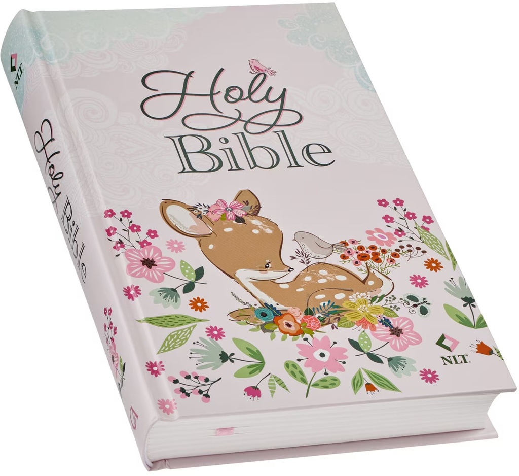 NLT Baby Keepsake Bible Blush Pink Deer