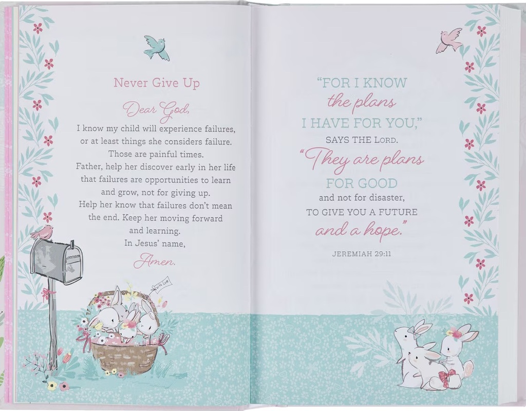 NLT Baby Keepsake Bible Blush Pink Deer