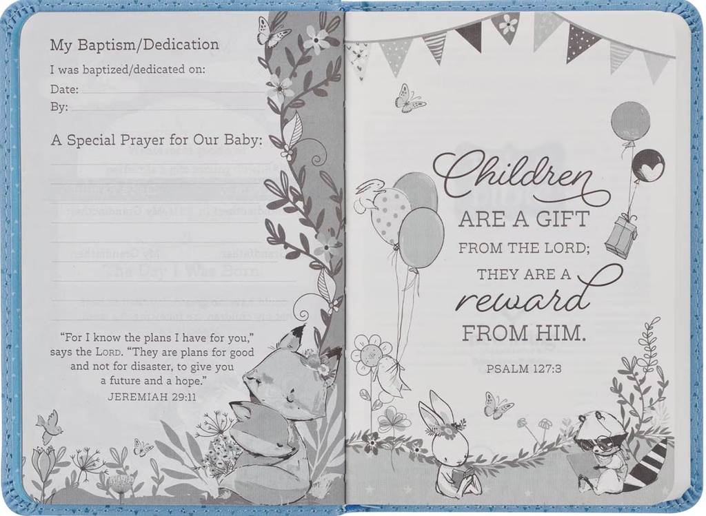 NLT Baby Keepsake Bible New Testament & Psalms Blue