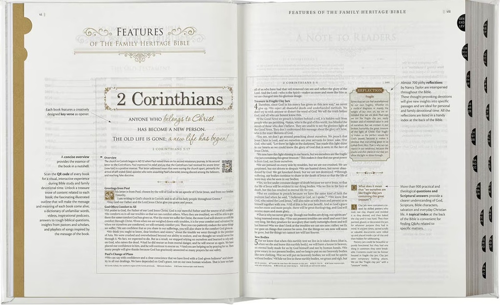 NLT Family Heritage Bible White Faux Leather