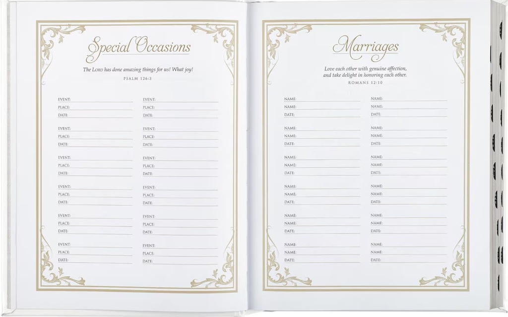NLT Family Heritage Bible White Faux Leather