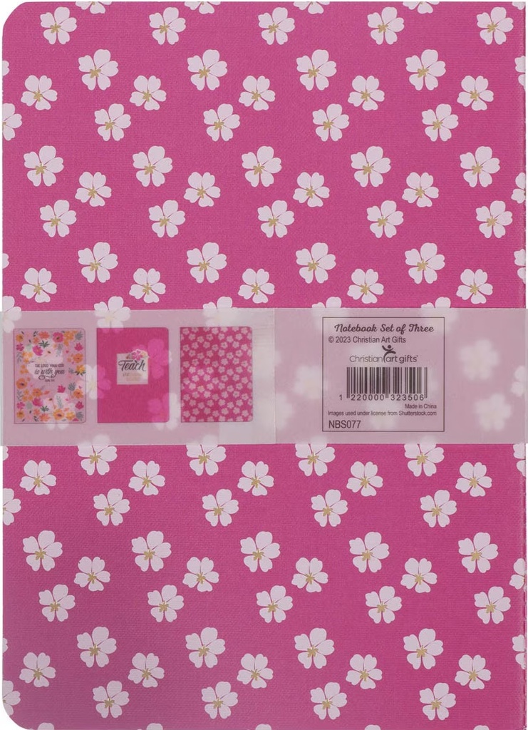 Notebook Large Set  3  Lord Your God Floral