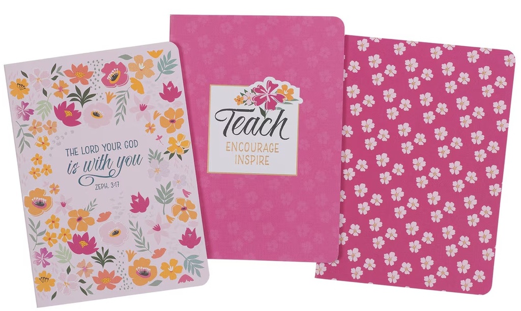 Notebook Large Set  3  Lord Your God Floral