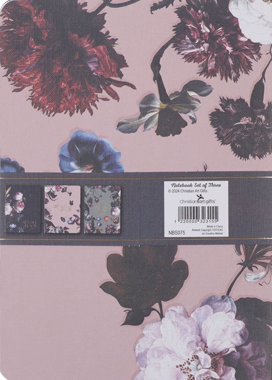 Notebook Set 3pc Be Still Midnight Blue Floral