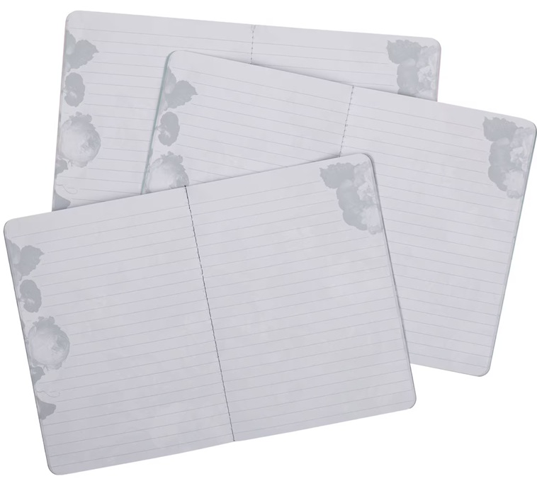 Notebook Set 3pc Be Still Midnight Blue Floral