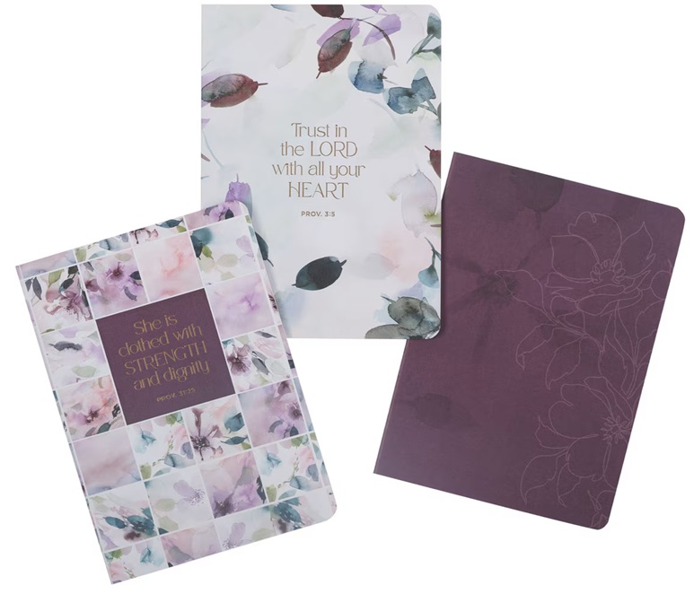 Notebook Set 3 She Is Clothed Pruple Bloom