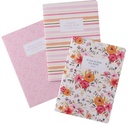 Notebook Set Blessed Pink Floral Stripes (Set Of 3)