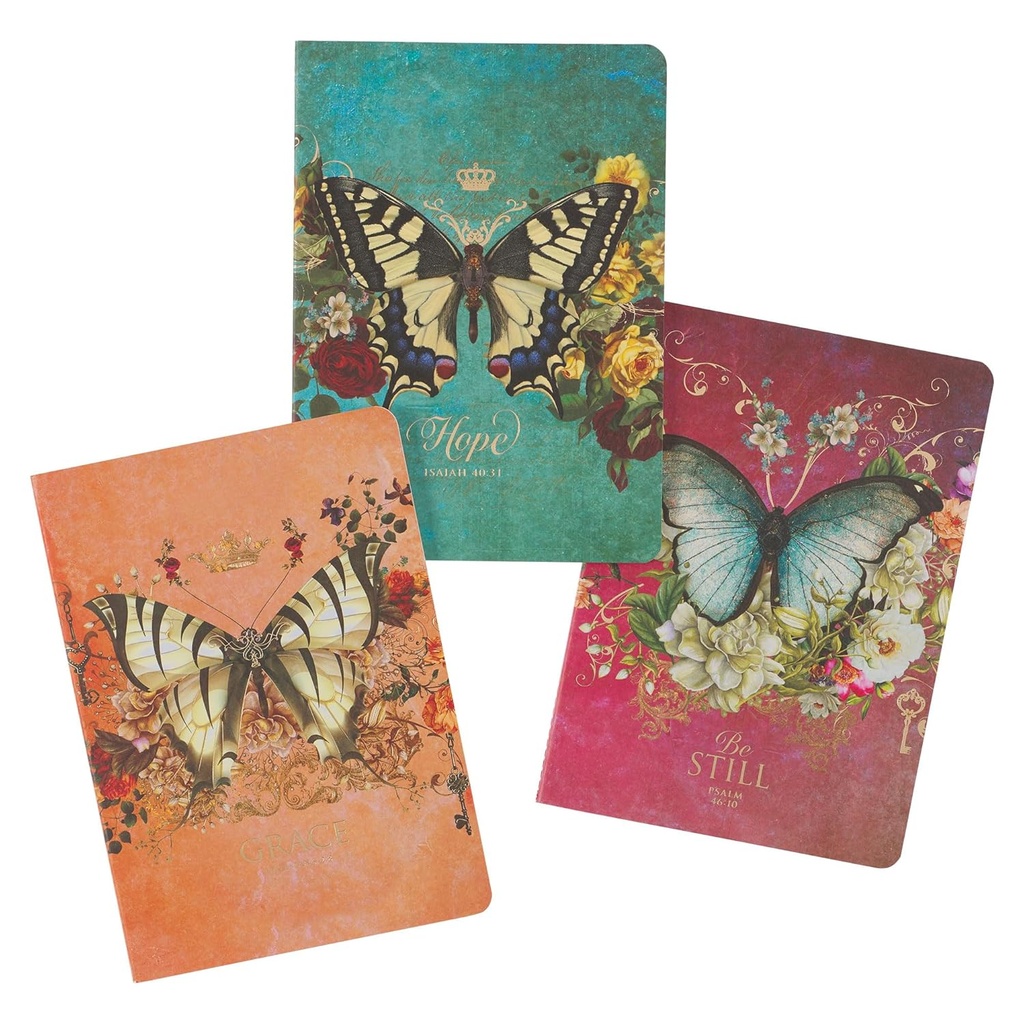 Notebook Set Hope Butterfly Teal Large 3/Set