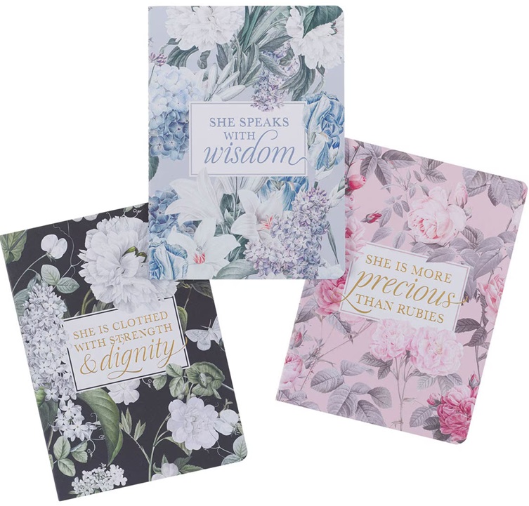 Notebook Set Large Graceful Peonies 3/Set