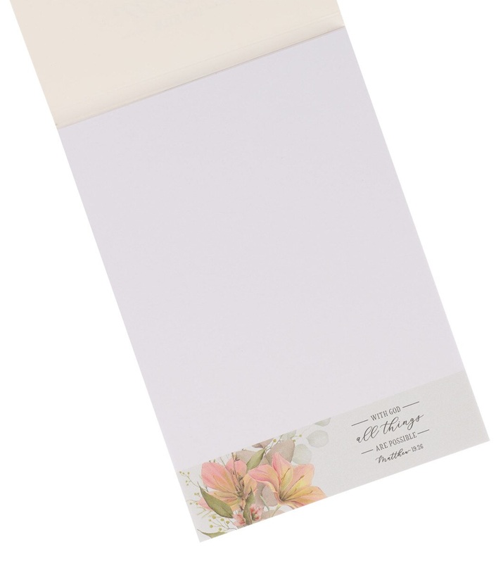 Notepad All Things Are Possible Blue Floral