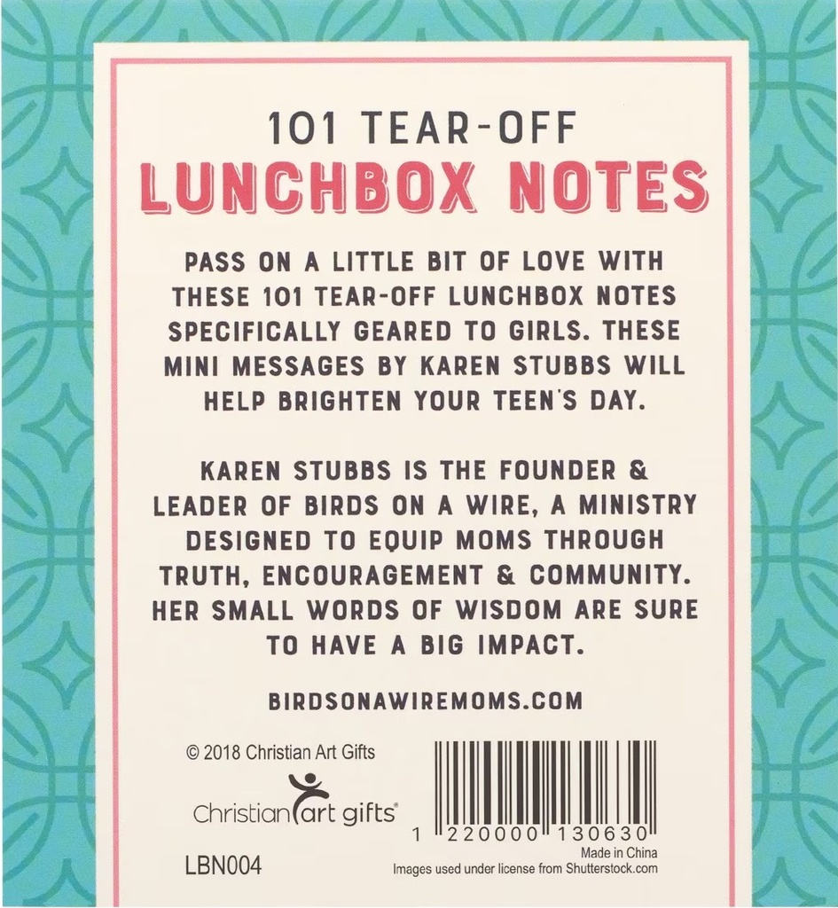 Notepads 101 Lunchbox Notes For Girls
