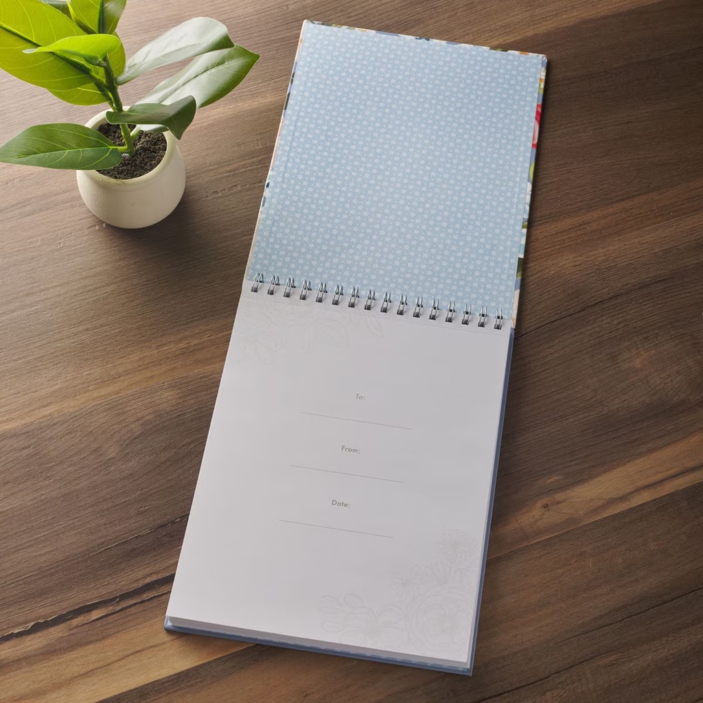 Notepad Things Above Blue Floral Wirebound (01/25)