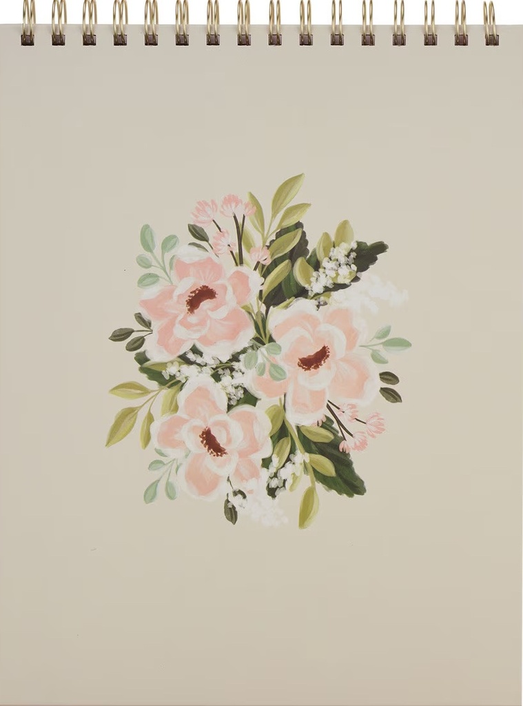 Notepad Under His Wings Green Floral Wirebound (01/25)