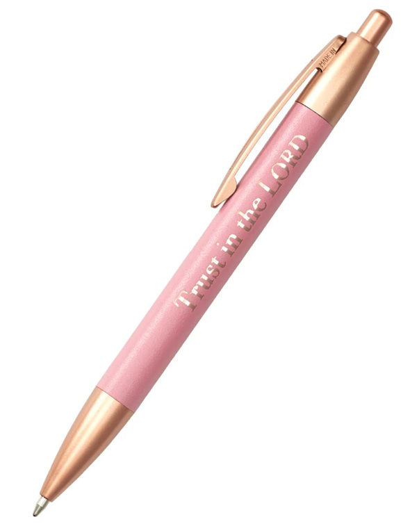 Pen Boxed Trust Proverbs 3:5 Pink Floral