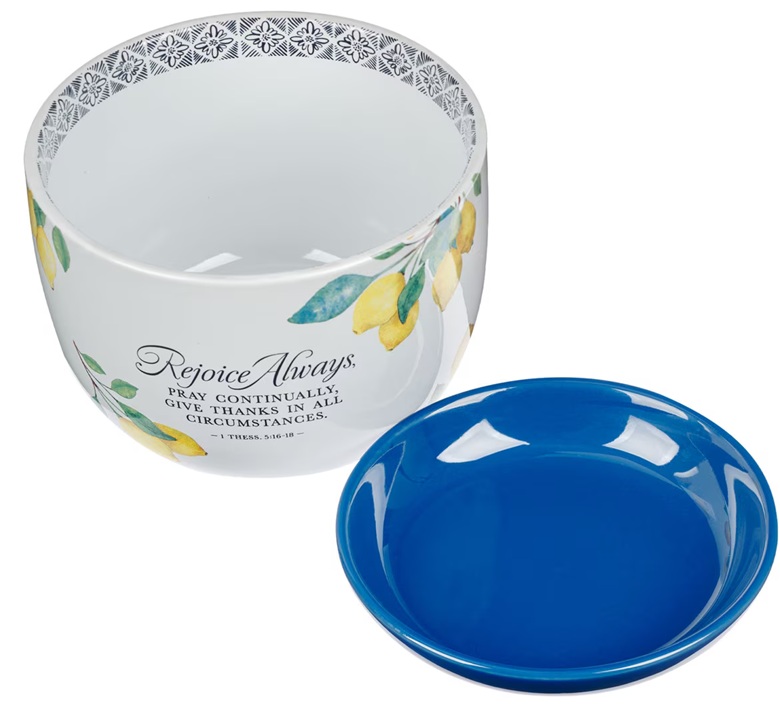 Planter Pot With Saucer Rejoice Always Lemons