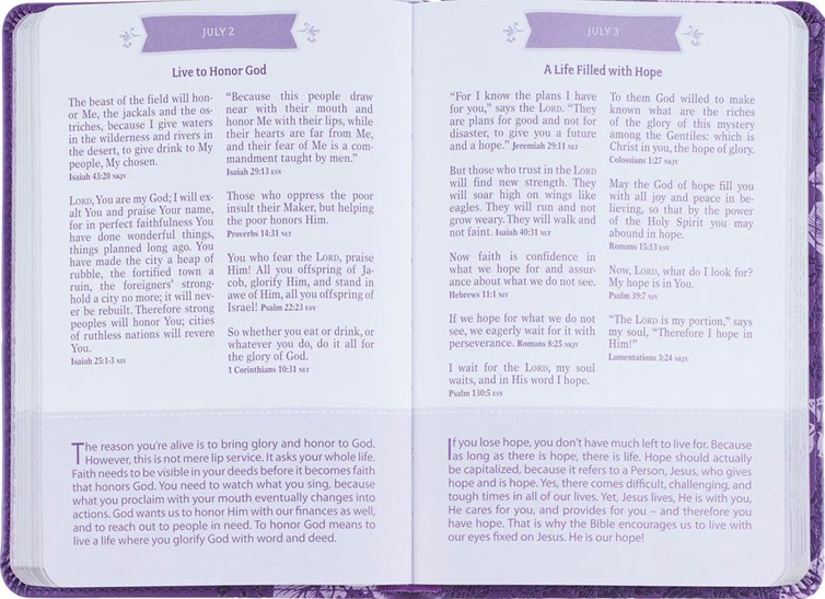 Pocket Bible Devotional For Girls Puple