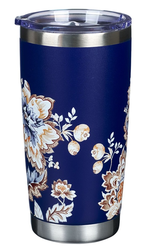 Tumbler Travel I Can Do All Things Brown & Navy