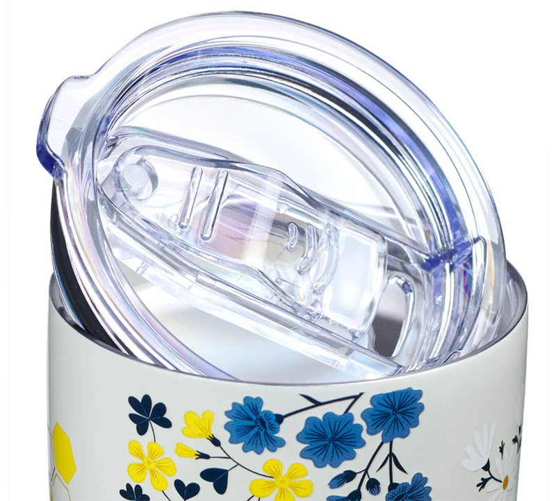 Tumbler Travel SS Kind Words Prov. 16:24 White/Flowers