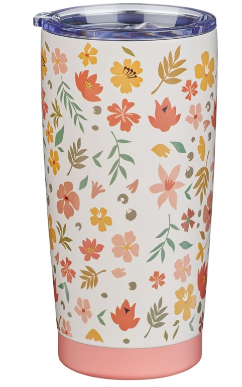 Tumbler Worlds Greatest Mom Peach Floral SS (01/25)