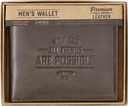 Wallet All Things Are Possible Brown Genuine Leather