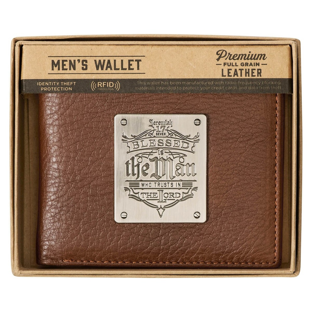 Wallet Blessed Metal Badge Genuine Leather